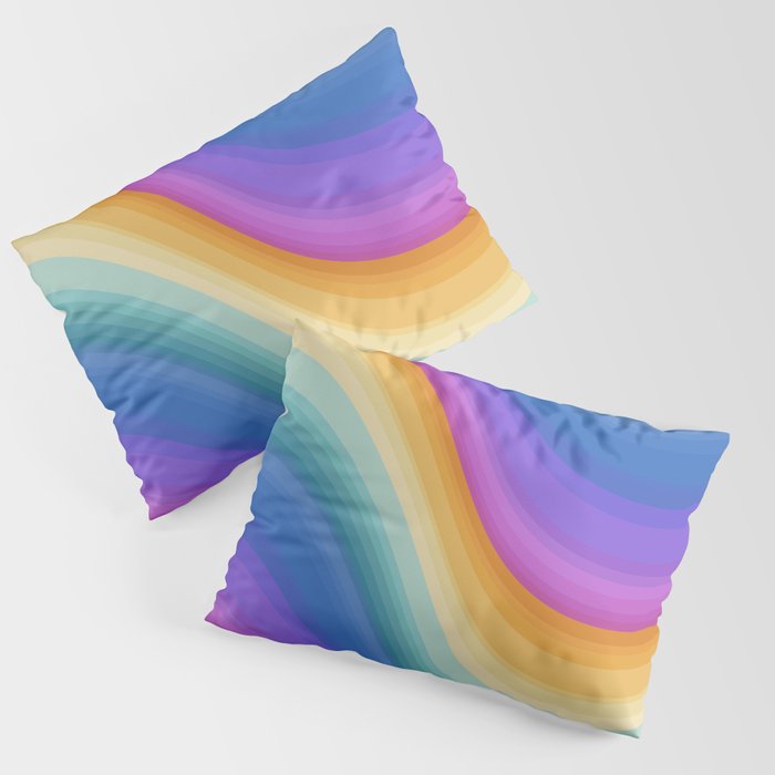 Wavy Stripes XVI - Ombre Rainbow Pillow Sham Gallery Image 3