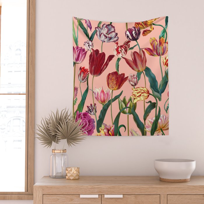 Magic Tulips Pattern VII Wall Tapestry Gallery Image 2