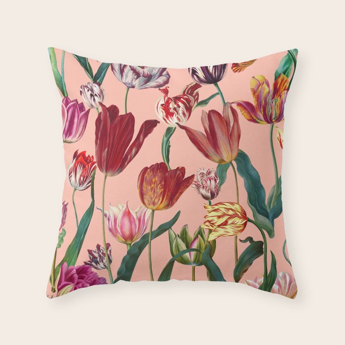 Magic Tulips Pattern VII Throw Pillow Gallery Image 6