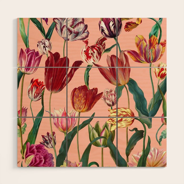 Magic Tulips Pattern VII Wood Wall Art Gallery Image 1
