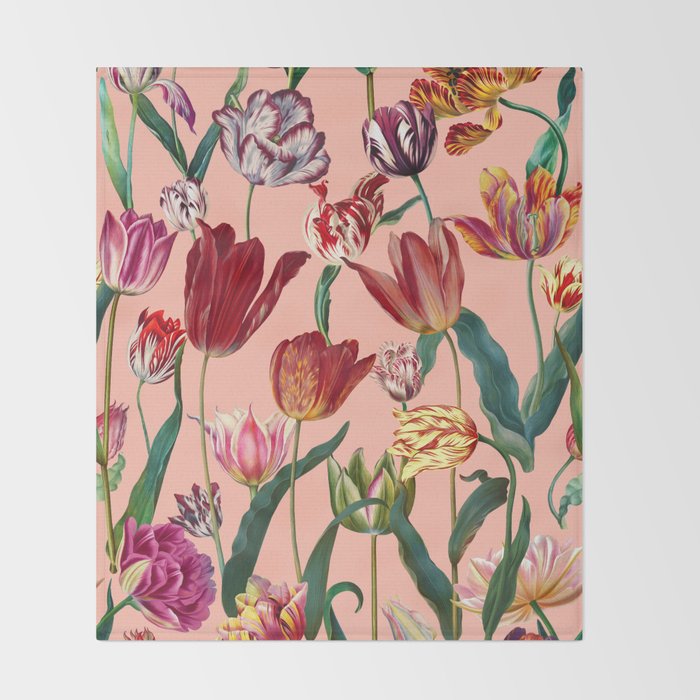 Magic Tulips Pattern VII Throw Blanket Gallery Image 2