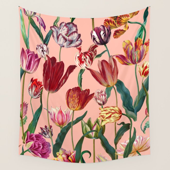 Magic Tulips Pattern VII Wall Tapestry Gallery Image 1
