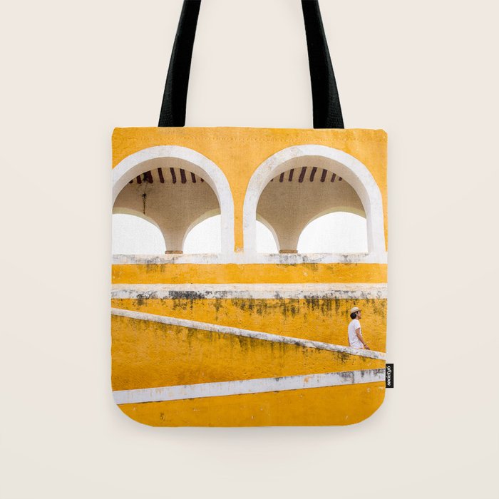 Colonial Mexico, Izamal in Yellow #buyart #society6 #decor Tote Bag Gallery Image 1