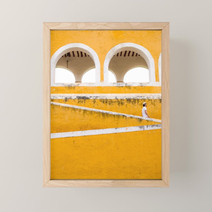 Colonial Mexico, Izamal in Yellow #buyart #society6 #decor Mini Art Print