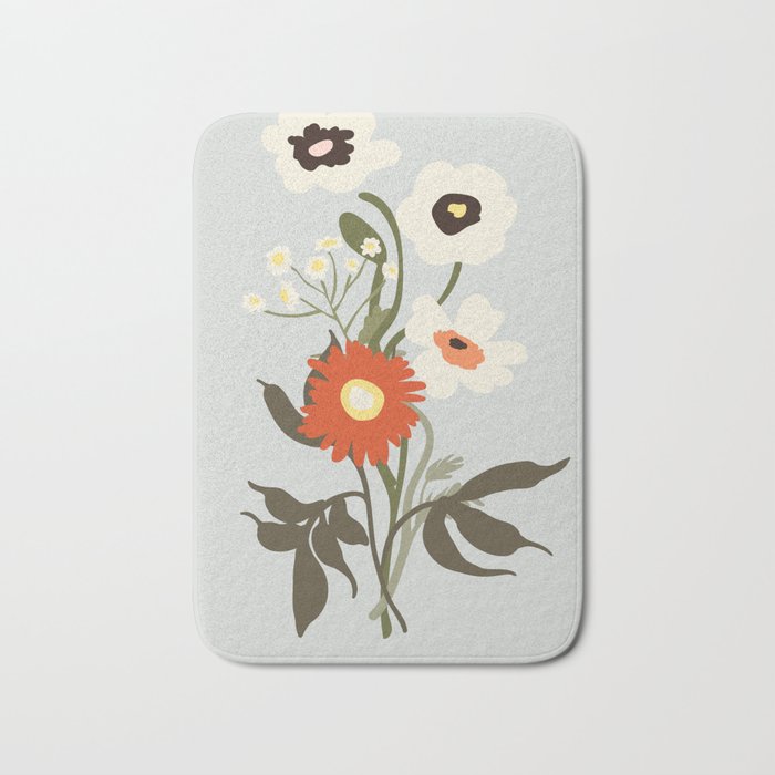 Flower market, Bruges, boho aesthetic Bath Mat Gallery Image 1
