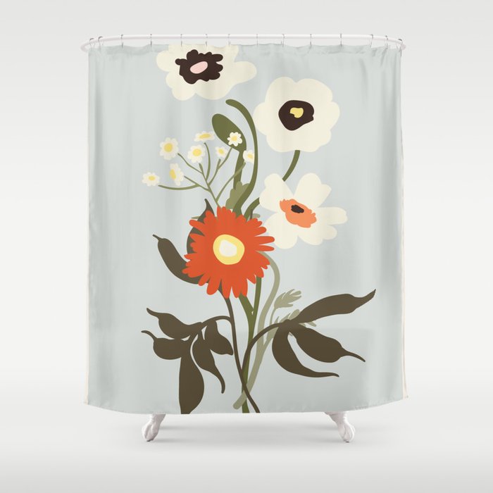Flower market, Bruges, boho aesthetic Shower Curtain Gallery Image 1