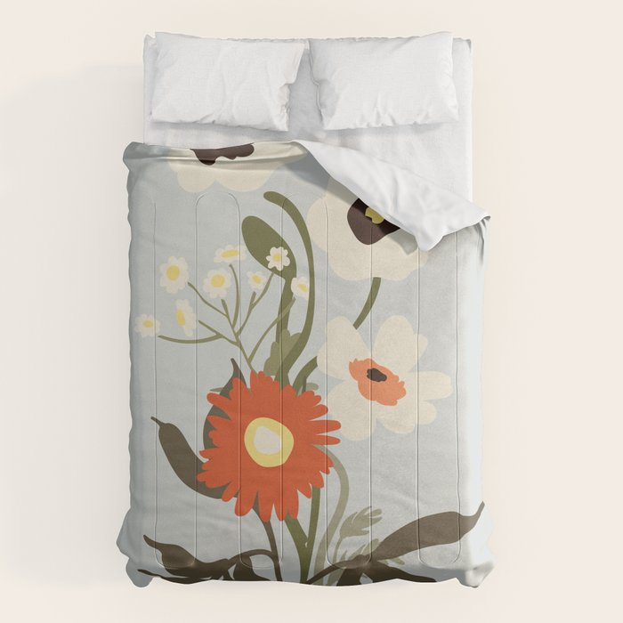 Flower market, Bruges, boho aesthetic Comforter Gallery Image 1