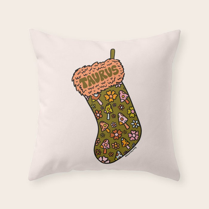 Taurus Stocking Throw Pillow Gallery Image 1