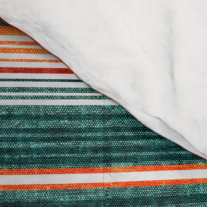 serape southwest stripe - orange & dark teal Comforter Gallery Image 4