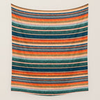 serape southwest stripe - orange & dark teal Wall Tapestry Gallery Image 4