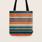 serape southwest stripe - orange & dark teal Tote Bag Gallery Image 1