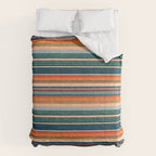serape southwest stripe - orange & dark teal Comforter Gallery Image 6