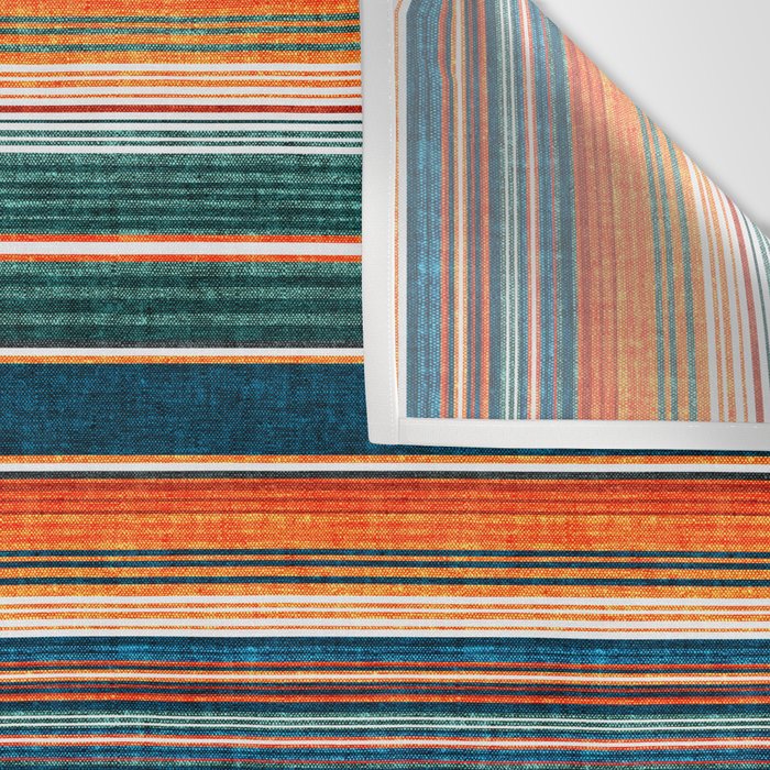 serape southwest stripe - orange & dark teal Wall Tapestry Gallery Image 3