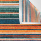 serape southwest stripe - orange & dark teal Wall Tapestry Gallery Image 3