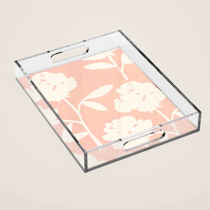 Roses Pattern - Blush Pink Acrylic Tray Gallery Image 1