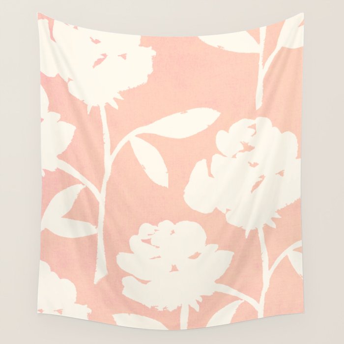 Roses Pattern - Blush Pink Wall Tapestry Gallery Image 1
