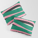 Pop Swirl Wavy Abstract Line Pattern Green Pink Black Pillow Sham Gallery Image 3