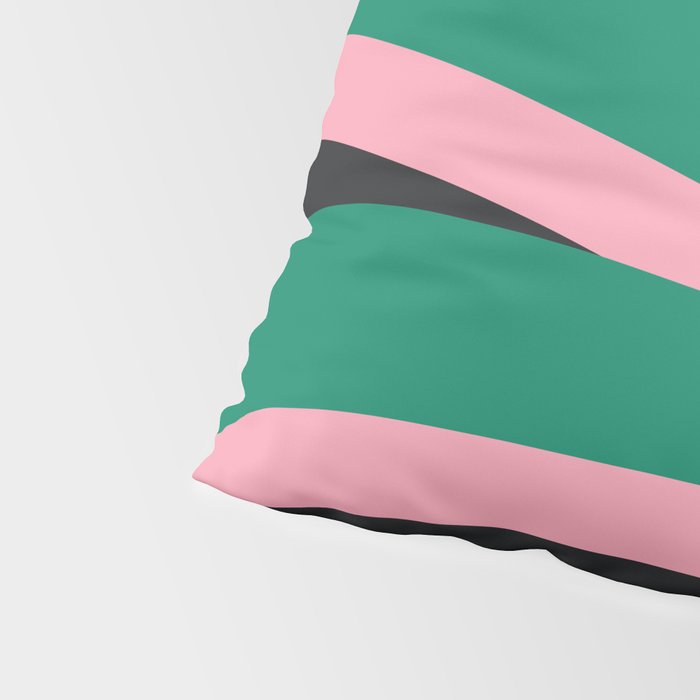 Pop Swirl Wavy Abstract Line Pattern Green Pink Black Pillow Sham Gallery Image 4