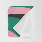 Pop Swirl Wavy Abstract Line Pattern Green Pink Black Throw Blanket Gallery Image 3