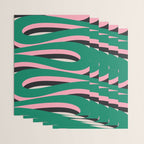 Pop Swirl Wavy Abstract Line Pattern Green Pink Black Wrapping Paper Gallery Image 3