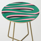 Pop Swirl Wavy Abstract Line Pattern Green Pink Black Side Table Gallery Image 2