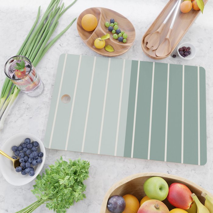 Two Tone Stripes - Sage Cutting Board Gallery Image 2
