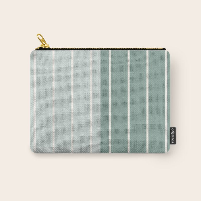 Two Tone Stripes - Sage Carry All Pouch Gallery Image 1