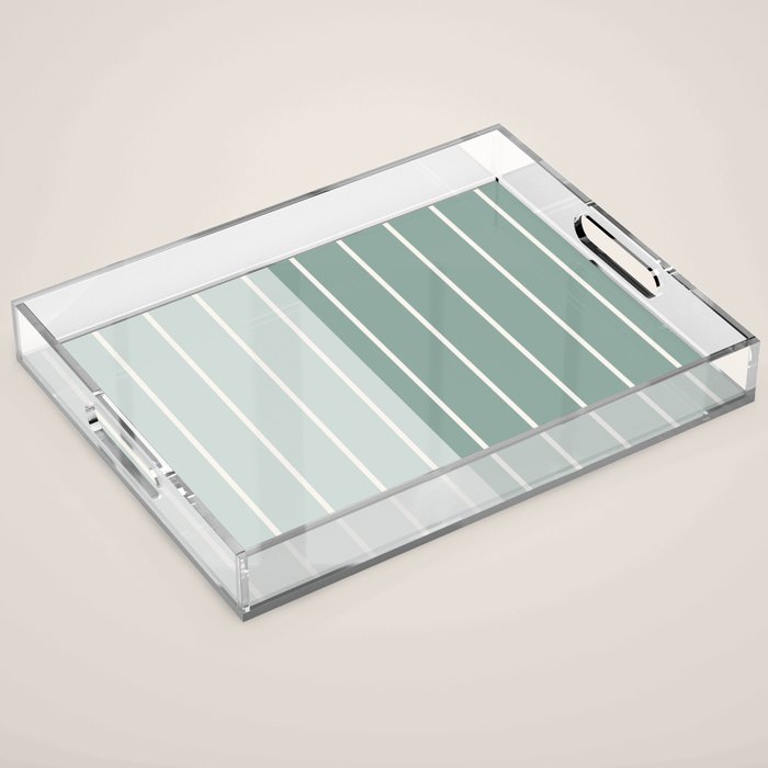 Two Tone Stripes - Sage Acrylic Tray Gallery Image 1