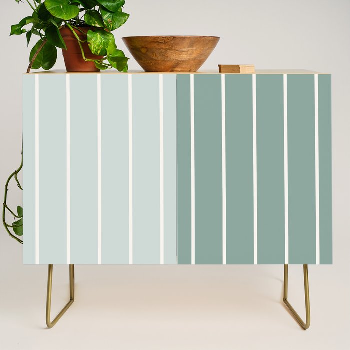 Two Tone Stripes - Sage Credenza Gallery Image 1