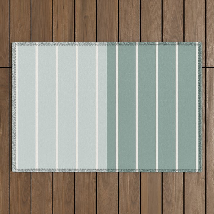 Two Tone Stripes - Sage Outdoor Rug Gallery Image 1
