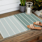 Two Tone Stripes - Sage Outdoor Rug Gallery Image 2