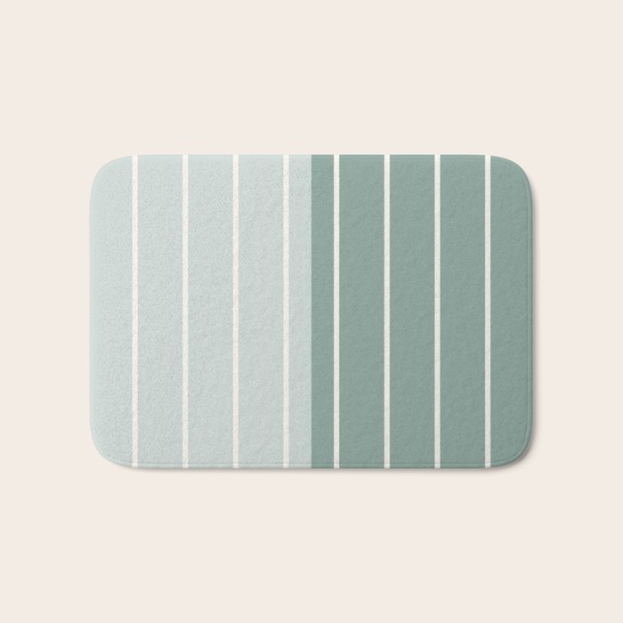 Two Tone Stripes - Sage Bath Mat Gallery Image 1