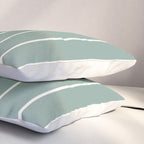 Two Tone Stripes - Sage Pillow Sham Gallery Image 3