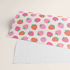 Strawberry Toss on Checks - Pink and Green Wrapping Paper Gallery Image 2