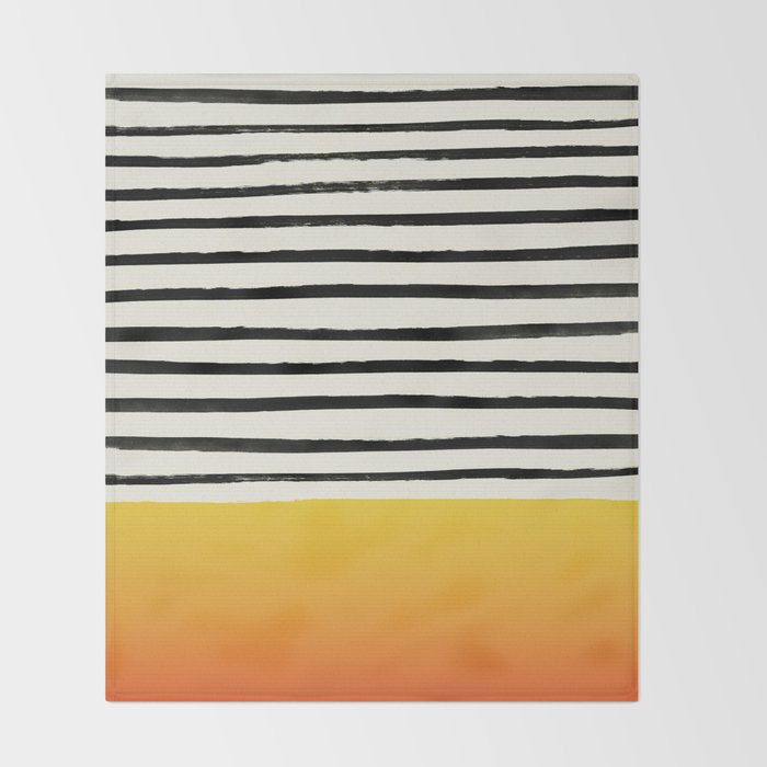 Sunset x Stripes Throw Blanket Gallery Image 2