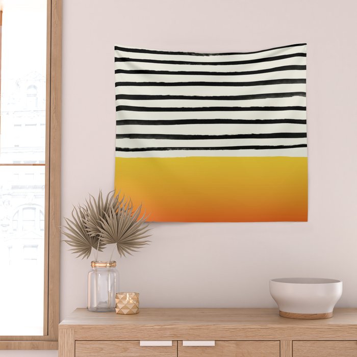 Sunset x Stripes Wall Tapestry Gallery Image 2