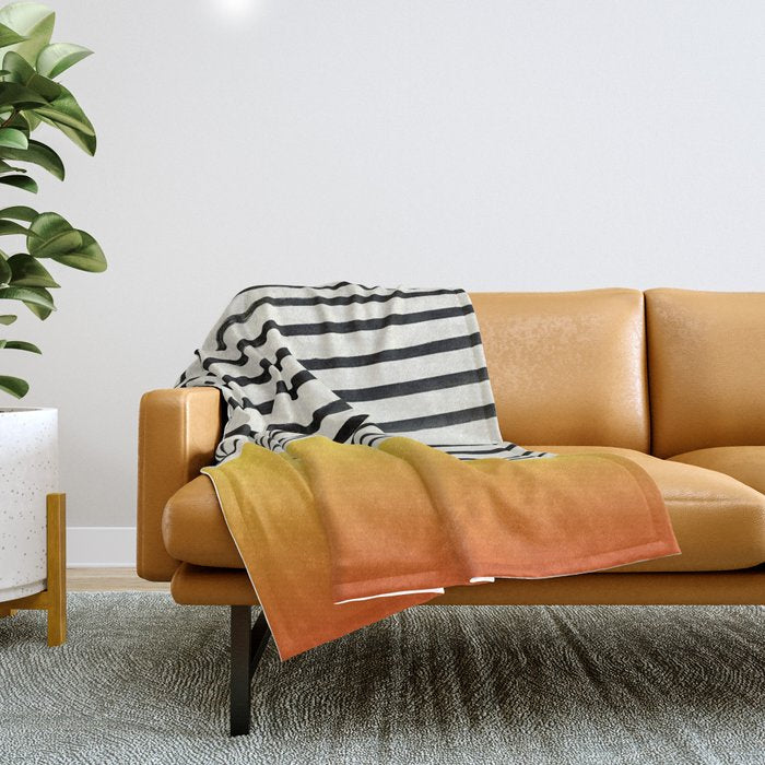 Sunset x Stripes Throw Blanket Gallery Image 1