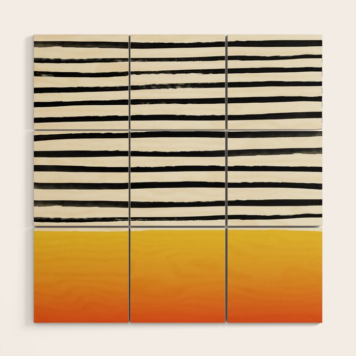 Sunset x Stripes Wood Wall Art Gallery Image 1