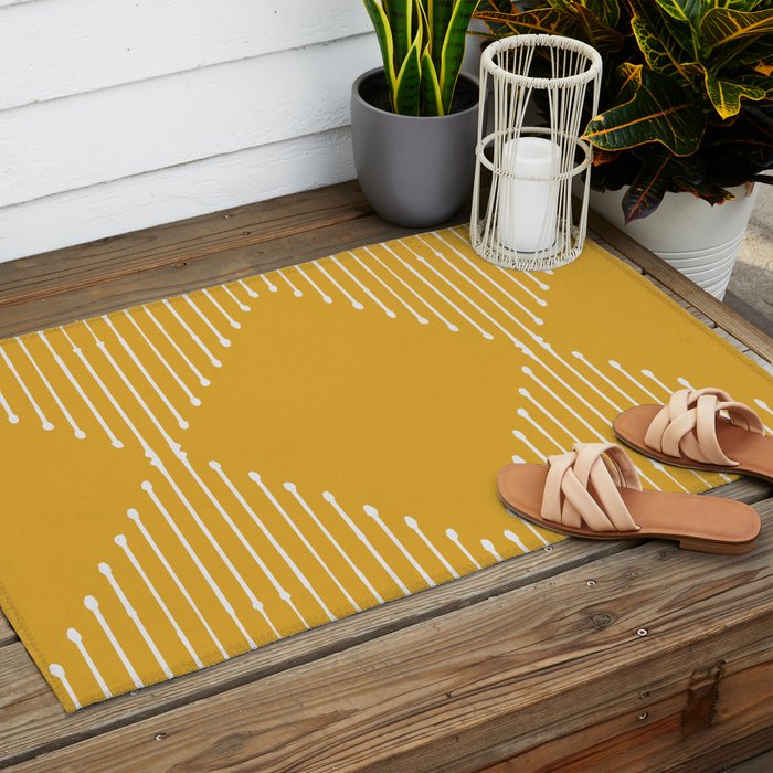 Geo (Yellow) Outdoor Rug Gallery Image 2