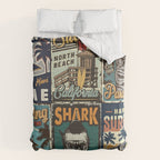Vintage Surfing Poster Duvet Cover Gallery Image 6