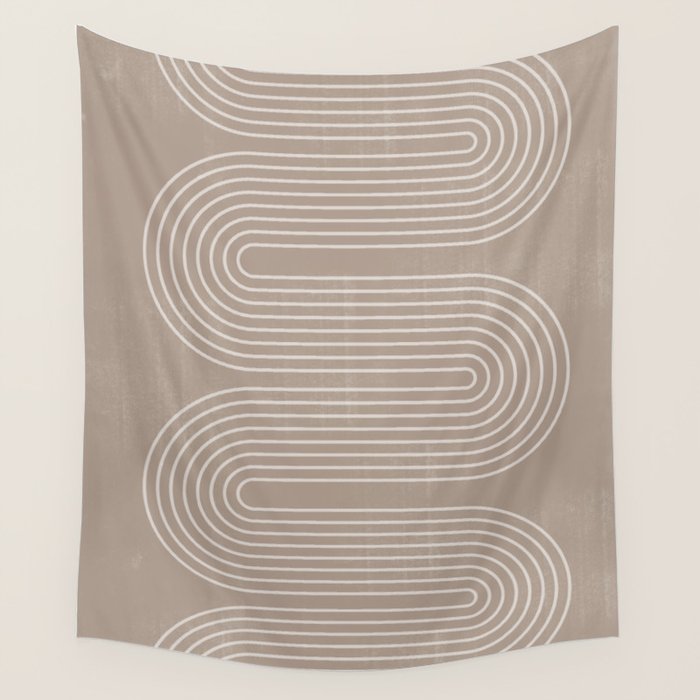 Neutral Lines Arch Minimalist Graphic Wall Tapestry Gallery Image 4