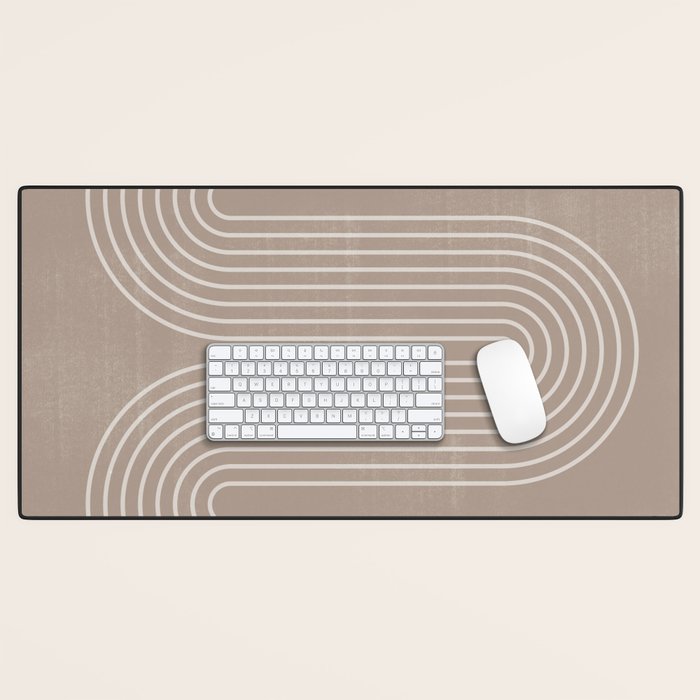 Neutral Lines Arch Minimalist Graphic Desk Mat Gallery Image 1