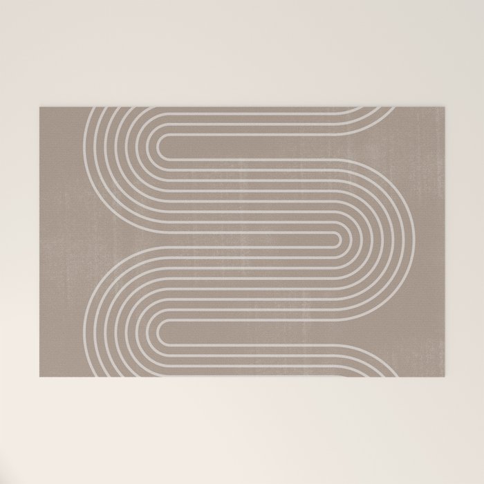 Neutral Lines Arch Minimalist Graphic Welcome Mat Gallery Image 1