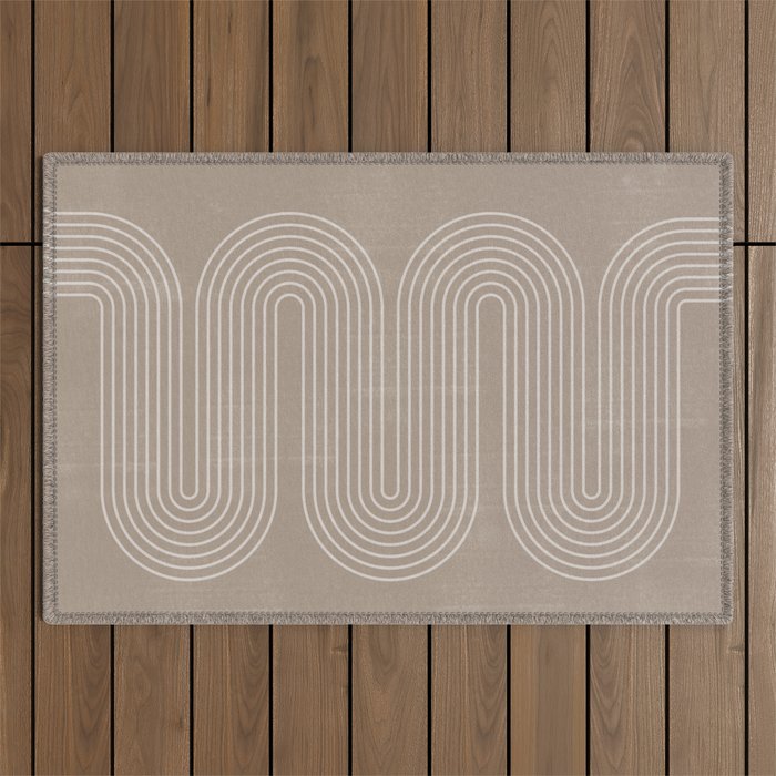 Neutral Lines Arch Minimalist Graphic Outdoor Rug Gallery Image 1
