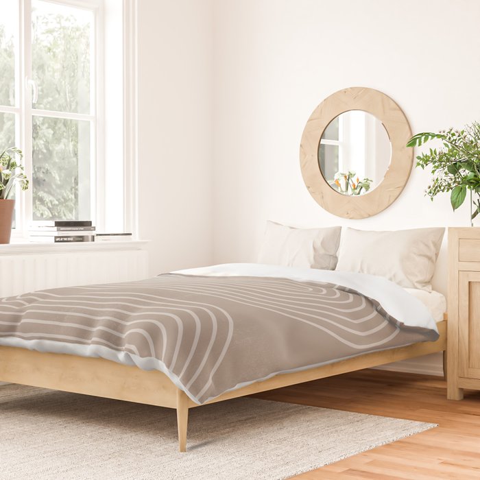 Neutral Lines Arch Minimalist Graphic Duvet Cover Gallery Image 2