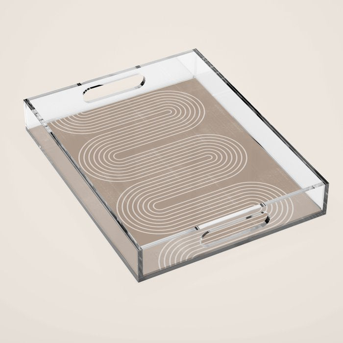 Neutral Lines Arch Minimalist Graphic Acrylic Tray Gallery Image 1