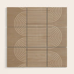 Neutral Lines Arch Minimalist Graphic Wood Wall Art Gallery Image 1