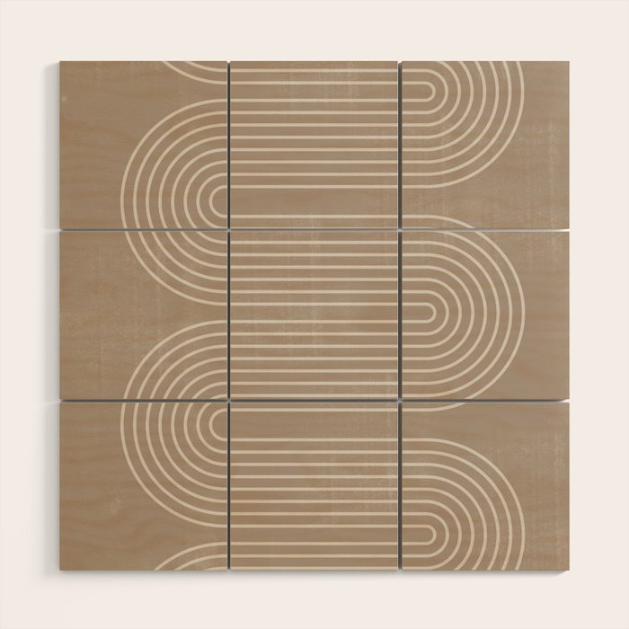 Neutral Lines Arch Minimalist Graphic Wood Wall Art Gallery Image 1