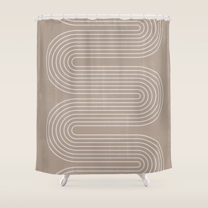 Neutral Lines Arch Minimalist Graphic Shower Curtain Gallery Image 1