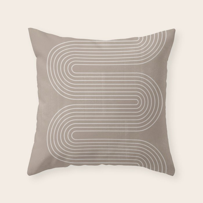 Neutral Lines Arch Minimalist Graphic Throw Pillow Gallery Image 6